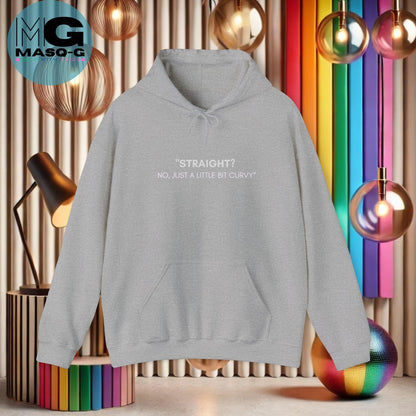"Straight? No, Just a Little Bit Curvy" Hoodie - Comfort met een Knipoog